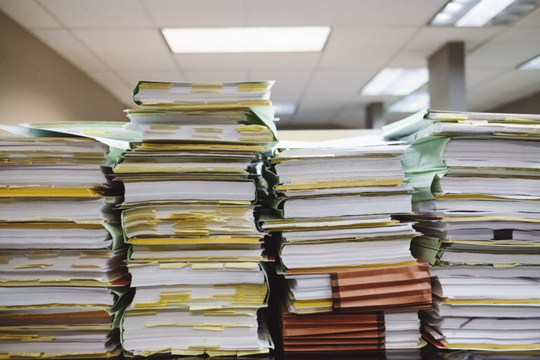 Piles of folders and files