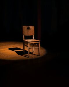 Clerk Chair in dark room