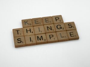 keep things simple in scrabble tiles